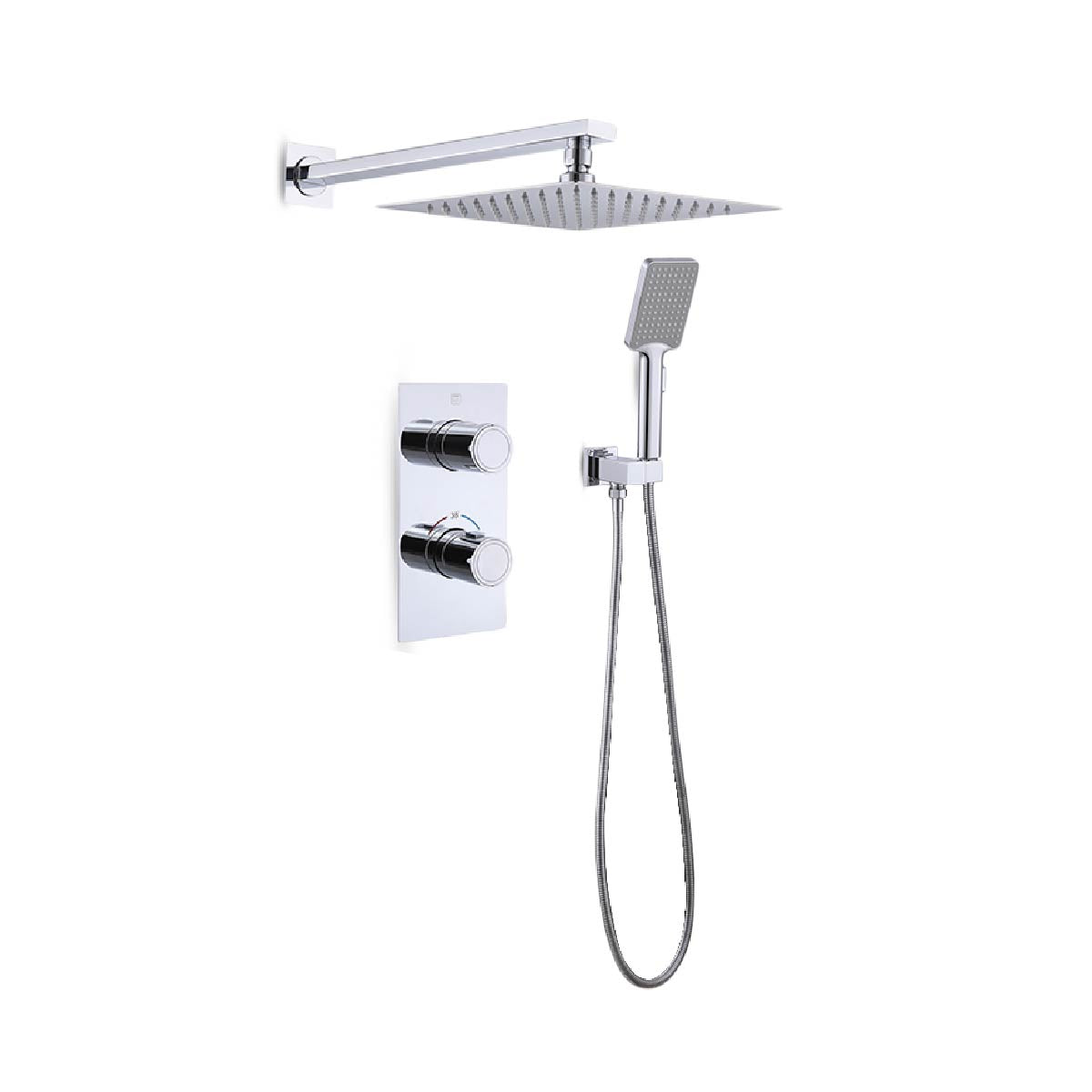 Mezcladora Monoc. Miniml. P/Ducha- C/Telf. C/ Temperatura Constante 6082 San Ands Bronce Cromado - Fratelli Premium